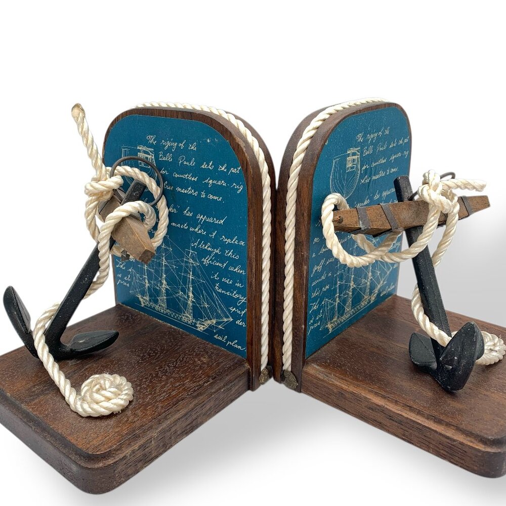 Vintage Nautical Anchor Bookends Napcoware Japan